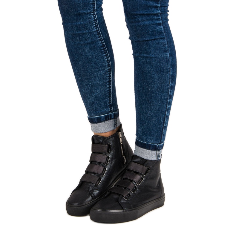 Adidași negri cu bandă elastică negru 1