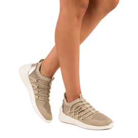 Kylie Pantofi Sport Slip-On din Textil maro galben 2