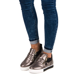 Adidași din grafit cu fermoar gri 1 Adidași din grafit cu fermoar gri 1