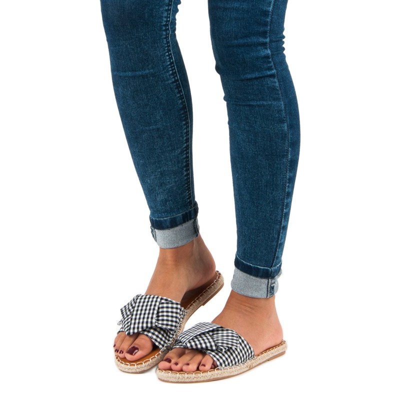 Seastar Papuci negri cu carouri alb negru 1