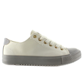 Adidași pe cauciuc colorat W-3051 Alb 2