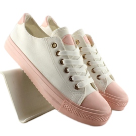 Adidași pe cauciuc colorat W-3051 Alb 5