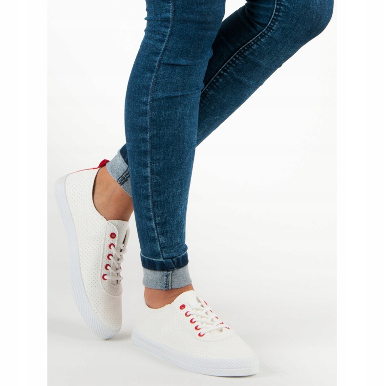 Kylie Adidași legați cu ajur alb 2