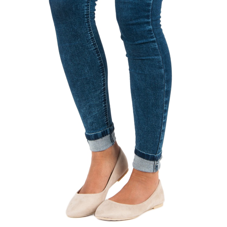 Seastar Balerini din piele de căprioară bej 1 Seastar Balerini din piele de căprioară bej 1