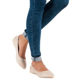 Seastar Balerini din piele de căprioară bej 2