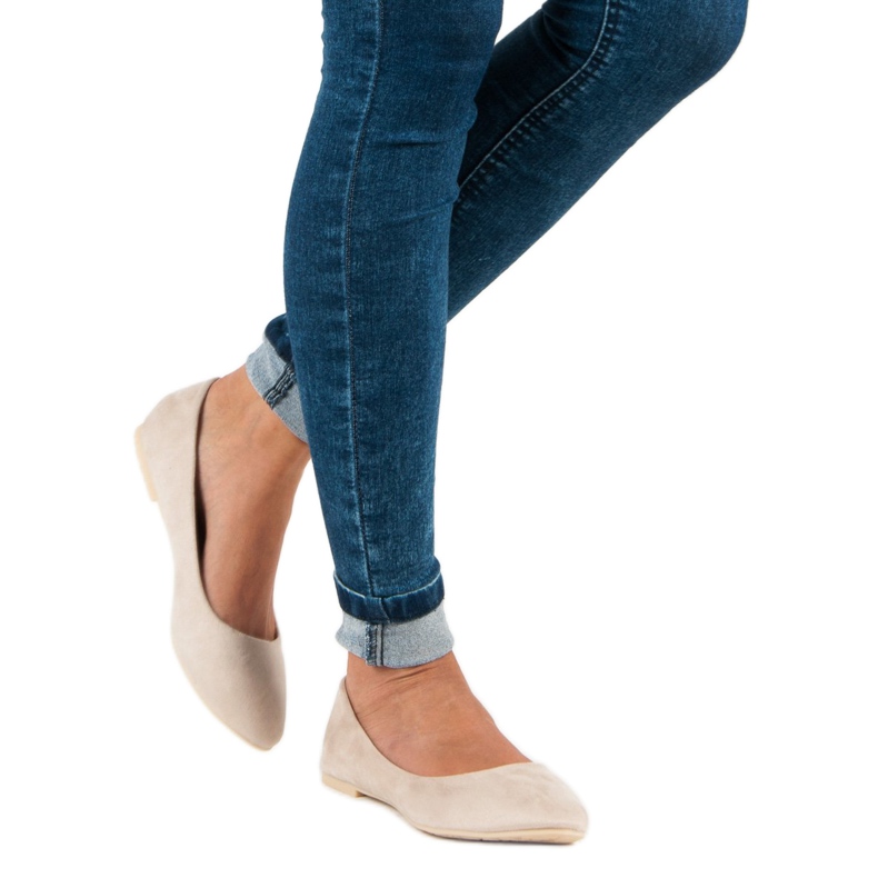 Seastar Balerini din piele de căprioară bej 2 Seastar Balerini din piele de căprioară bej 2