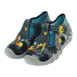 Pantofi copii Befado 110p321 papuci negru albastru gri galben 4