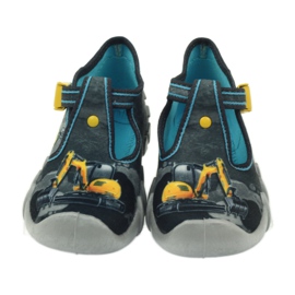 Pantofi copii Befado 110p321 papuci negru albastru gri galben 3
