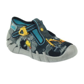 Pantofi copii Befado 110p321 papuci negru albastru gri galben 1
