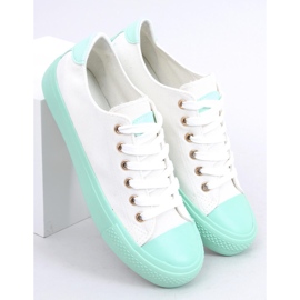 Adidași pe un cauciuc colorat W-3051 Verde alb 1