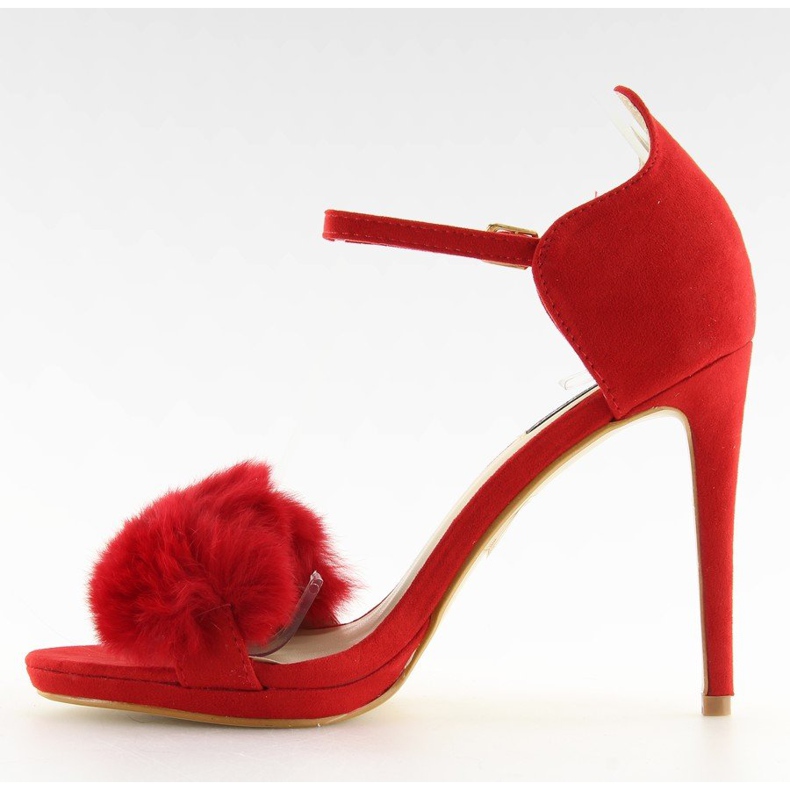 Sandale roșii pe toc înalt L6120 Red roșu 2