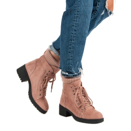 Seastar Botine roz cu siret 9