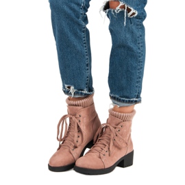 Seastar Botine roz cu siret 6