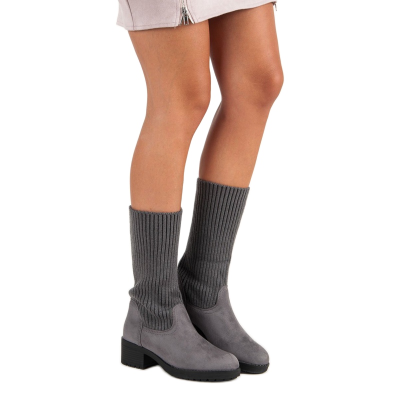 Seastar Cizme înalte cu slip-on gri 2