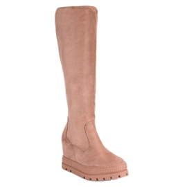 Seastar Cizme din piele de căprioară roz 1