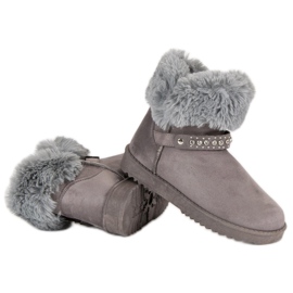 Seastar Mukluki cu blană gri 1