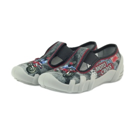 Pantofi copii Befado papuci 290x166 gri roșu 3