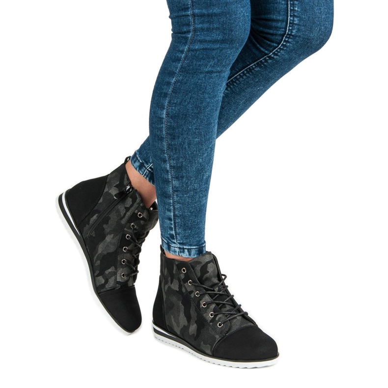 Vinceza Tenisi Camo deasupra gleznei negru 1