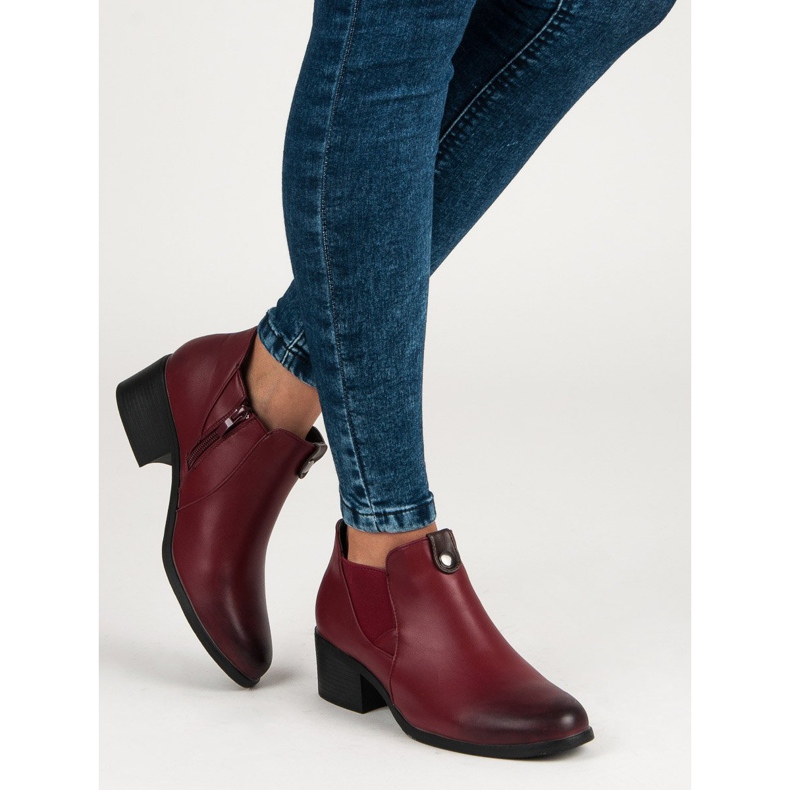 Vinceza Cizme slip-on burgundy roșu 1