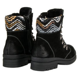 Filippo Botine din piele legate negru 4