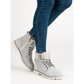 Filippo Cizme elegante cu haină din piele de oaie gri 2