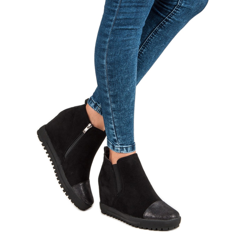 Filippo Bocanci din piele de căprioară cu toc negru 1