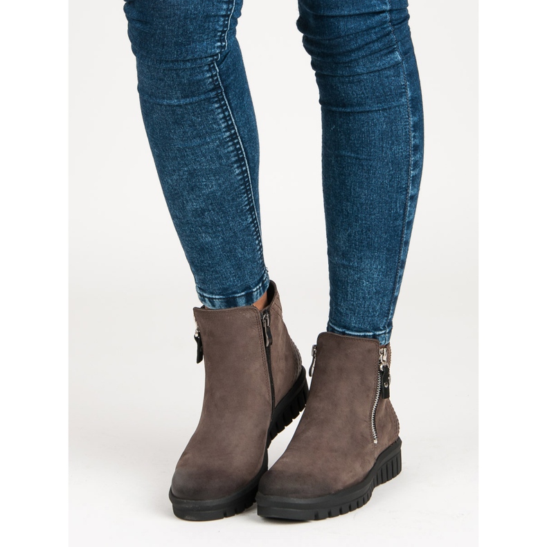 Cizme joase pe fermoarul VINCEZA maro 1