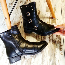 J. Star Cizme de dama clasice negru 1