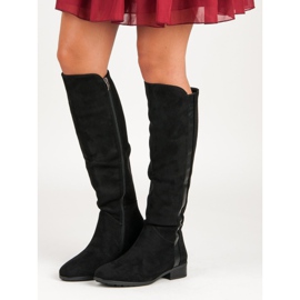 Filippo Cizme de piele intoarsa de dama negru 1