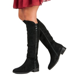 Filippo Cizme de piele intoarsa de dama negru 2