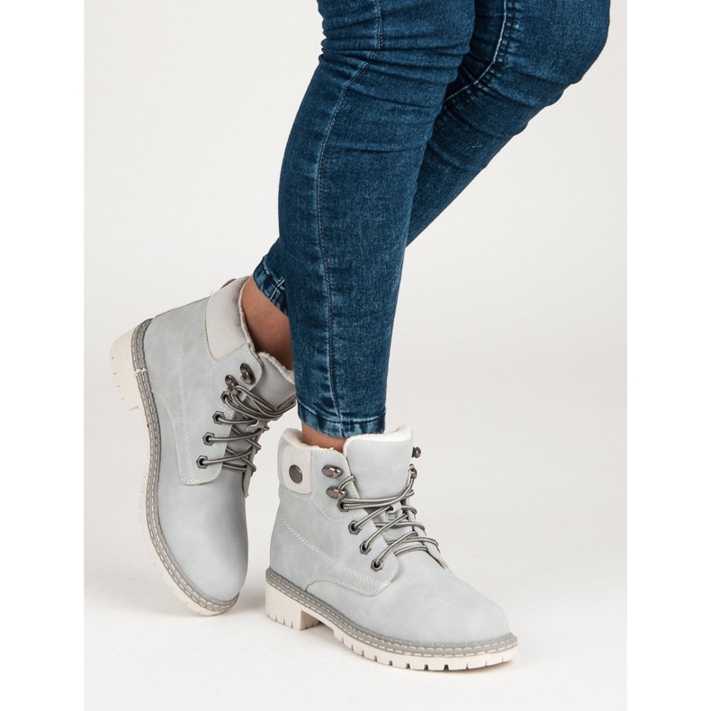 Filippo Cizme gri cu o haină din piele de oaie 2