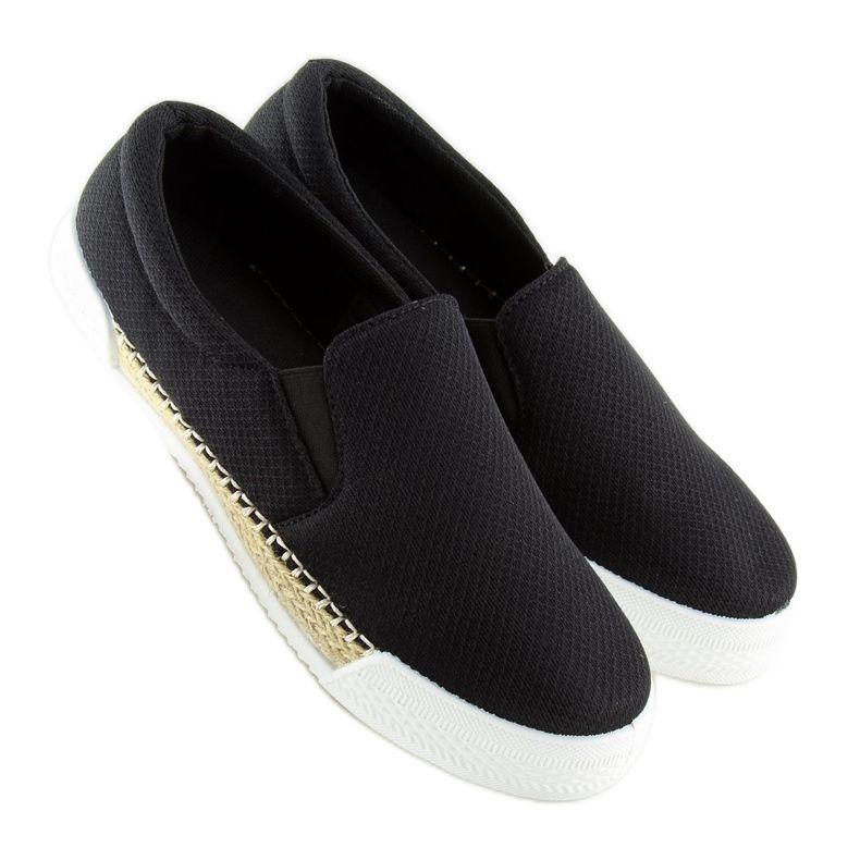 Tenisi slip-on negri 15691A Negru 1