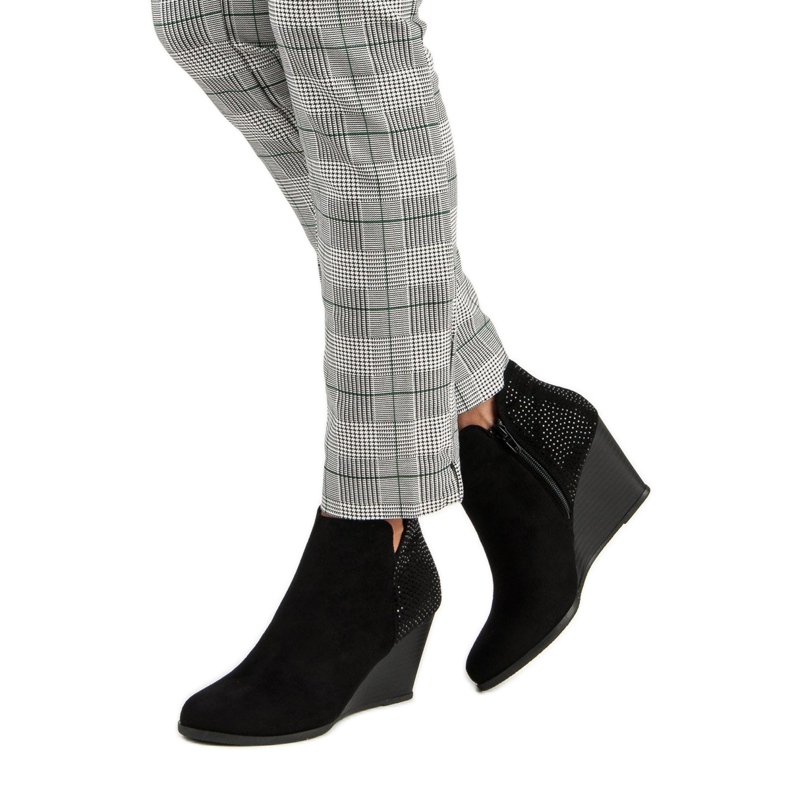 Corina Cizme cu pană elegante negru 1