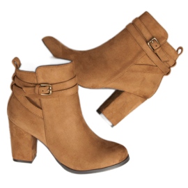 Corina Cizme elegante cu toc inalt maro 2