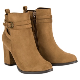 Corina Cizme elegante cu toc inalt maro 1