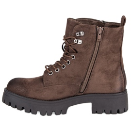 Corina Muncitori de piele intoarsa innodata maro 1