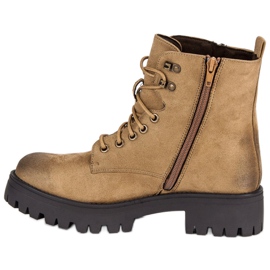 Corina Muncitori de piele intoarsa innodata maro 1