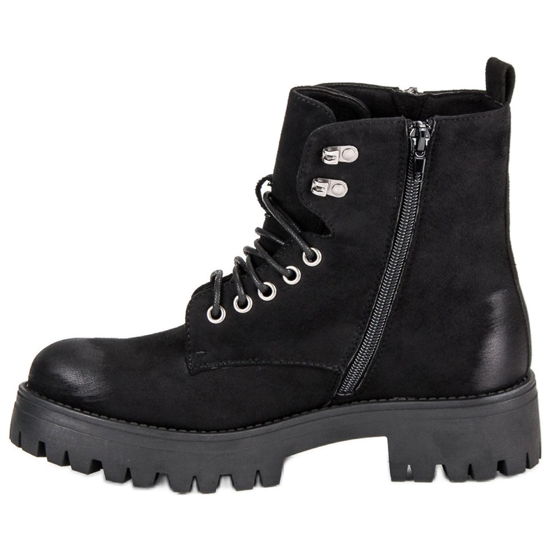 Corina Muncitori de piele intoarsa innodata negru 1