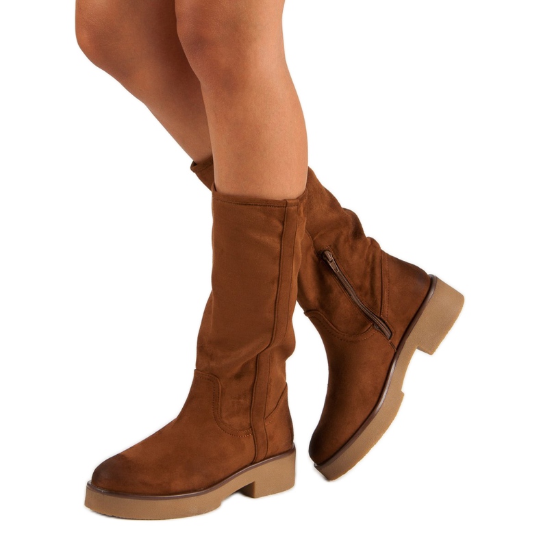 Corina Cizme de piele intoarsa de dama maro 2 Corina Cizme de piele intoarsa de dama maro 2