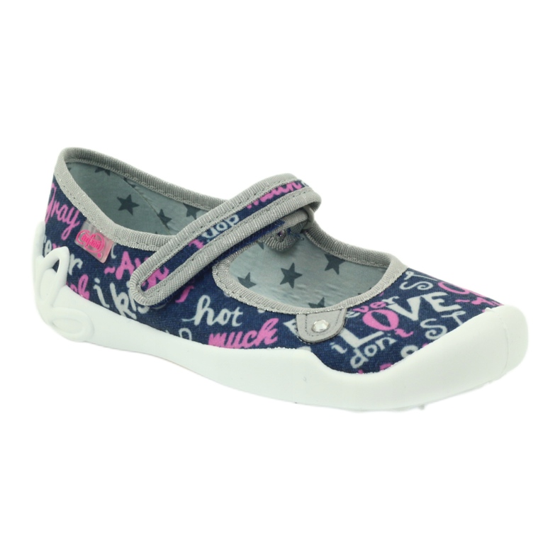 Pantofi pentru copii Befado balerini papuci 114y311 albastru marin roz gri 1