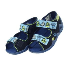 Befado pantofi copii sandale papuci 250P076 albastru verde albastru marin 5