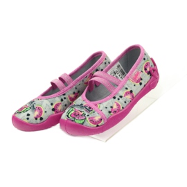 Befado pantofi copii balerini papuci 116x231 gri verde roz 6