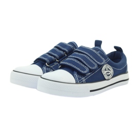 American Club Tenisi americani din denim cu velcro albastru marin 3