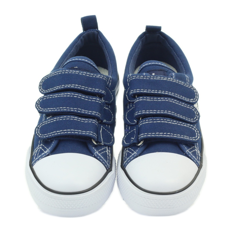 American Club Tenisi americani din denim cu velcro albastru marin 4
