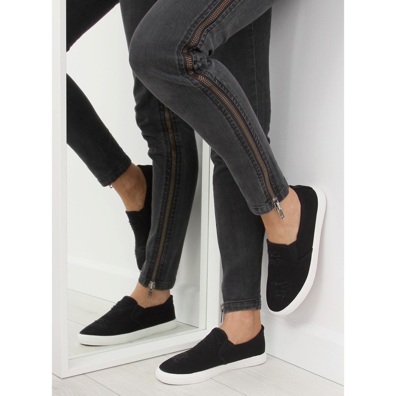 Tenisi slip-on negri BL126P Negru 1