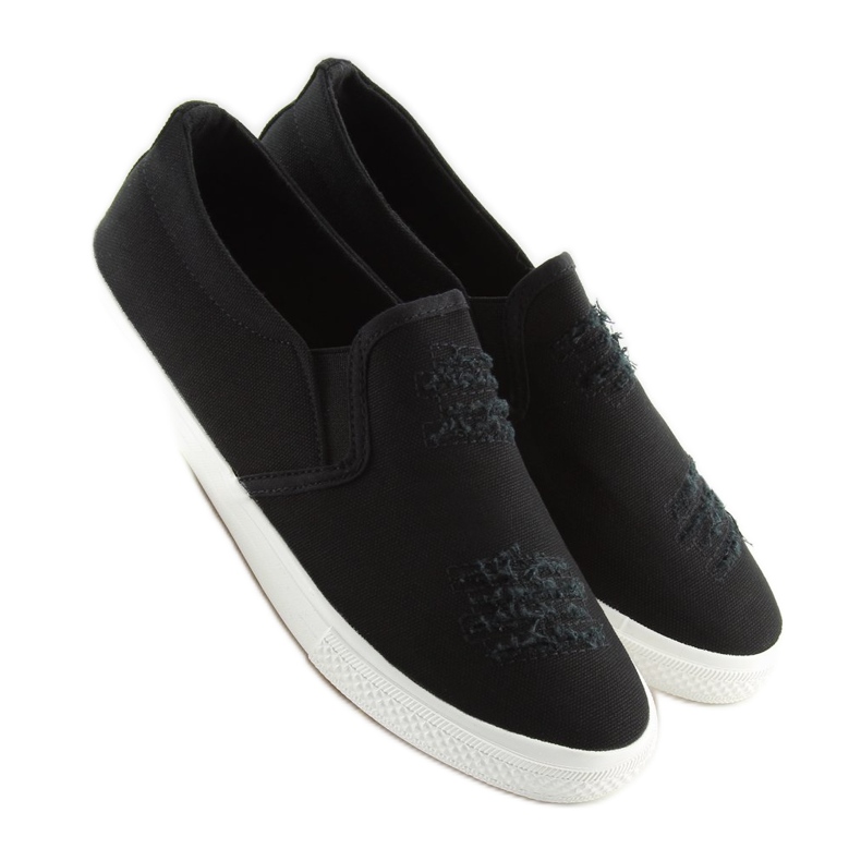 Tenisi slip-on negri BL126P Negru 2