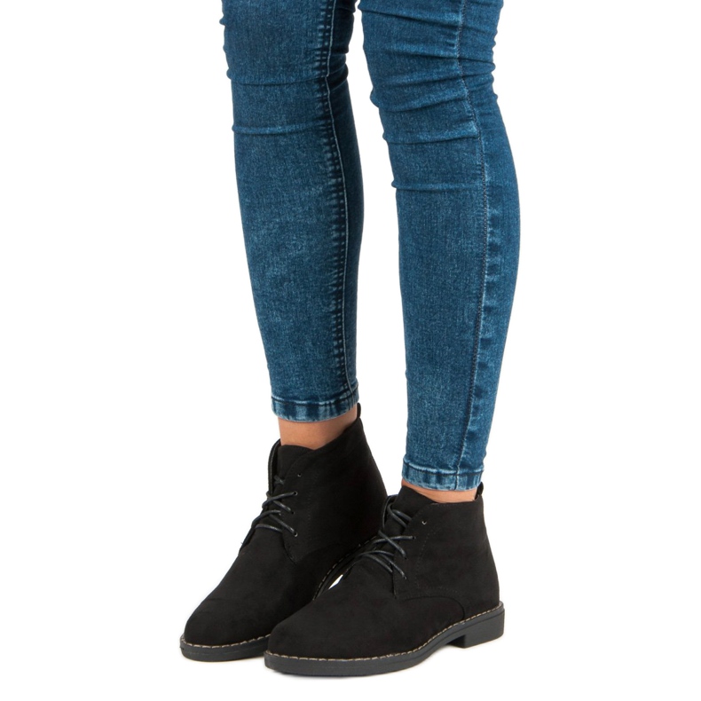 Cizme cu legături joase negru 2