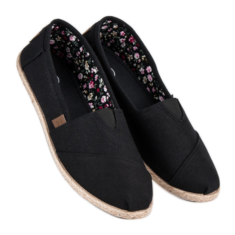 Mckeylor Espadrile negre cu slip-on negru 1