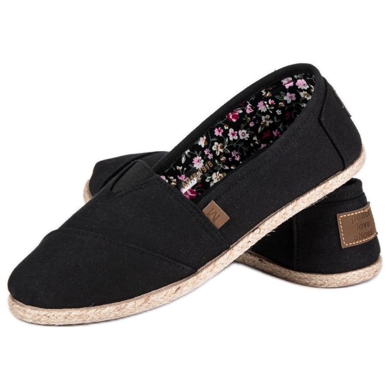 Mckeylor Espadrile negre cu slip-on negru 2