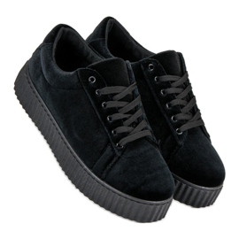 McKey Adidași Creepers din Velour negru 1